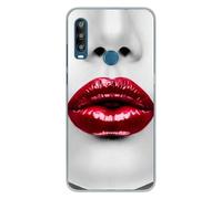 Coque en silicone imprimée compatible Alcatel 1S 2020 Lèvres Rouges