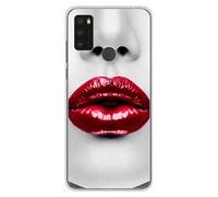 Coque en silicone imprimée compatible Alcatel 1S 2021 Lèvres Rouges
