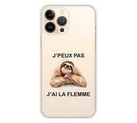 Coque en silicone imprimée compatible Apple iPhone 13 Pro Max J'peux pas j'ai la flemme