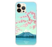 Coque en silicone imprimée compatible Apple iPhone 13 Pro Max Mont Fuji