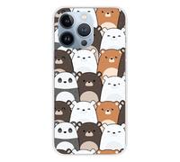 Coque en silicone imprimée compatible Apple iPhone 13 Pro Réunion de Nounours