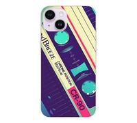 Coque en silicone imprimée compatible Apple iPhone 15 Cassette Vintage