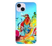 Coque en silicone imprimée compatible Apple iPhone 15 Mocking bird