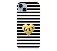 Coque en silicone imprimée compatible Apple iPhone 15 Plus Love bariolé