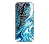 Coque en Silicone imprimée Compatible Apple iPod Touch 5 iPod Touch 6 Marbre Bleu Pailleté