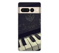 Coque en silicone imprimée compatible Google Pixel 7 Pro Old piano