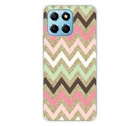 Coque en silicone imprimée compatible Huawei Honor X8 5G Texture rose