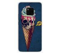 Coque en silicone imprimée compatible Huawei Mate 20 Pro Ice cream skull blue