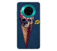 Coque en silicone imprimée compatible Huawei Mate 30 Ice cream skull blue