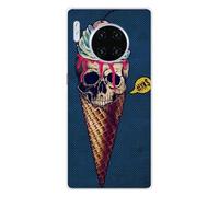 Coque en silicone imprimée compatible Huawei Mate 30 Pro Ice cream skull blue