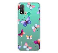 Coque en silicone imprimée compatible Huawei P Smart 2020 Papillons colorés