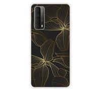 Coque en silicone imprimée compatible Huawei P Smart 2021 Golden flowers