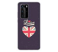 Coque en silicone imprimée compatible Huawei P40 Pro I love London