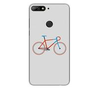 Coque en silicone imprimée compatible Huawei Y7 2018 Bike color Hipster