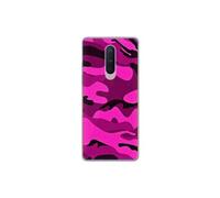 Coque en silicone imprimée compatible OnePlus 8 Camouflage rose