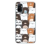 Coque en silicone imprimée compatible Oppo A53S Réunion de Nounours
