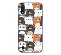 Coque en silicone imprimée compatible Samsung Galaxy A01 Réunion de Nounours