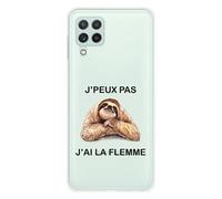 Coque en silicone imprimée compatible Samsung Galaxy A22 4G J'peux pas j'ai la flemme