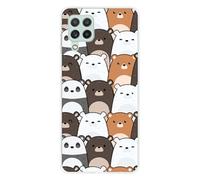 Coque en silicone imprimée compatible Samsung Galaxy A22 4G Réunion de Nounours