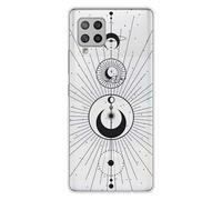 Coque en silicone imprimée compatible Samsung Galaxy A42 5G Cercles de Lune