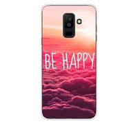 Coque en silicone imprimée compatible Samsung Galaxy A6 Plus 2018 Be Happy nuage