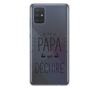 Coque en silicone imprimée compatible Samsung Galaxy A71 Papa qui déchire
