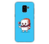 Coque en silicone imprimée compatible Samsung Galaxy A8 2018 Sushi happy