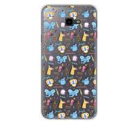 Coque en silicone imprimée compatible Samsung Galaxy J4 Plus 2018 Happy animals
