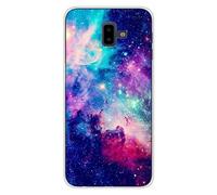 Coque en silicone imprimée compatible Samsung Galaxy J6 Plus 2018 Galaxie Bleue