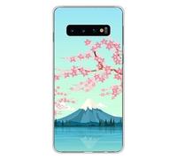 Coque en Silicone imprimée Compatible Samsung Galaxy S10 Mont Fuji