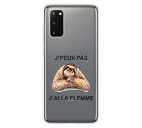 Coque en silicone imprimée compatible Samsung Galaxy S20 Plus J'peux pas j'ai la flemme