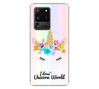 Coque en silicone imprimée compatible Samsung Galaxy S20 Ultra Unicorn World