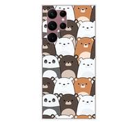 Coque en silicone imprimée compatible Samsung Galaxy S22 Ultra Réunion de Nounours