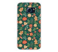 Coque en silicone imprimée compatible Samsung Galaxy S6 Edge Sapin de Noël