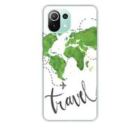 Coque en silicone imprimée compatible Xiaomi Mi 11 Lite Map Travel