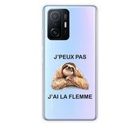 Coque en silicone imprimée compatible Xiaomi Mi 11T 5G Mi 11T Pro 5G J'peux pas j'ai la flemme