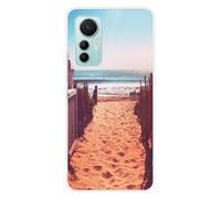 Coque en silicone imprimée compatible Xiaomi Mi 12 Lite Chemin de plage