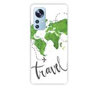 Coque en silicone imprimée compatible Xiaomi Mi 12 Mi 12X Map Travel