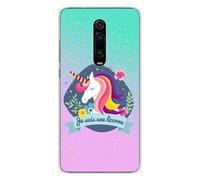 Coque en silicone imprimée compatible Xiaomi Mi 9T Je suis une licorne