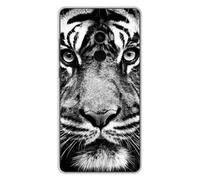 Coque en silicone imprimée compatible Xiaomi Mi Mix 2 Tigre blanc et noir
