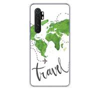 Coque en silicone imprimée compatible Xiaomi Mi Note 10 Lite Map Travel