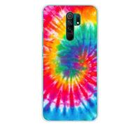 Coque en silicone imprimée compatible Xiaomi Redmi 9 Tie Dye Spirale