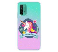 Coque en silicone imprimée compatible Xiaomi Redmi 9T Je suis une licorne