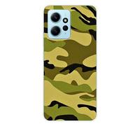 Coque en silicone imprimée compatible Xiaomi Redmi Note 12 4G Camouflage