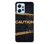 Coque en silicone imprimée compatible Xiaomi Redmi Note 12 4G Caution