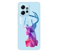 Coque en silicone imprimée compatible Xiaomi Redmi Note 12 4G Cerf Hipster Bleu