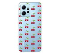 Coque en silicone imprimée compatible Xiaomi Redmi Note 12 4G Cerises Gris