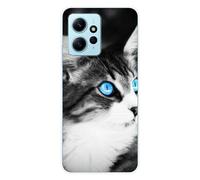 Coque en silicone imprimée compatible Xiaomi Redmi Note 12 4G Chat yeux bleu