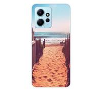 Coque en silicone imprimée compatible Xiaomi Redmi Note 12 4G Chemin de plage