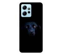 Coque en silicone imprimée compatible Xiaomi Redmi Note 12 4G Chien noir